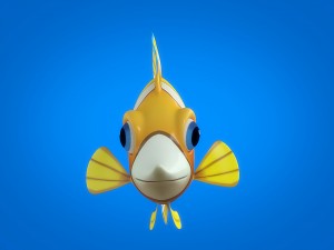 cartoon fish 13 rigged animated Model 3D