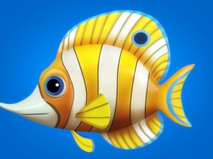 cartoon fish 13 rigged animated Model 3D