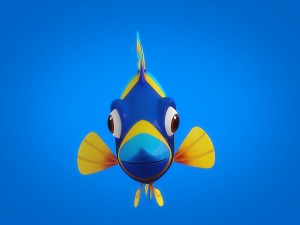 cartoon fish 13 rigged animated Model 3D
