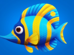 cartoon fish 13 rigged animated Model 3D