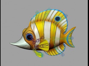 cartoon fish 13 rigged animated Model 3D