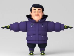 catoon middle-aged person 3Dモデル