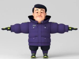 catoon middle-aged person 3D Model