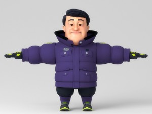 catoon middle-aged person 3D Model