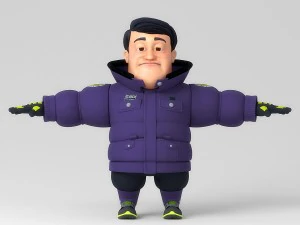 catoon middle-aged person 3D Model