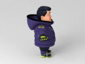 catoon middle-aged person 3D Model
