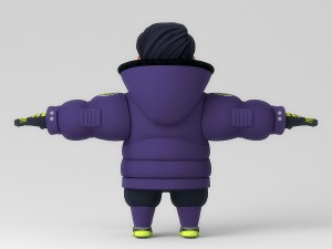 catoon middle-aged person 3D Model