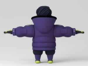 catoon middle-aged person 3D Model