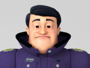 catoon middle-aged person 3D Model