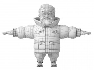 catoon middle-aged person 3D Model