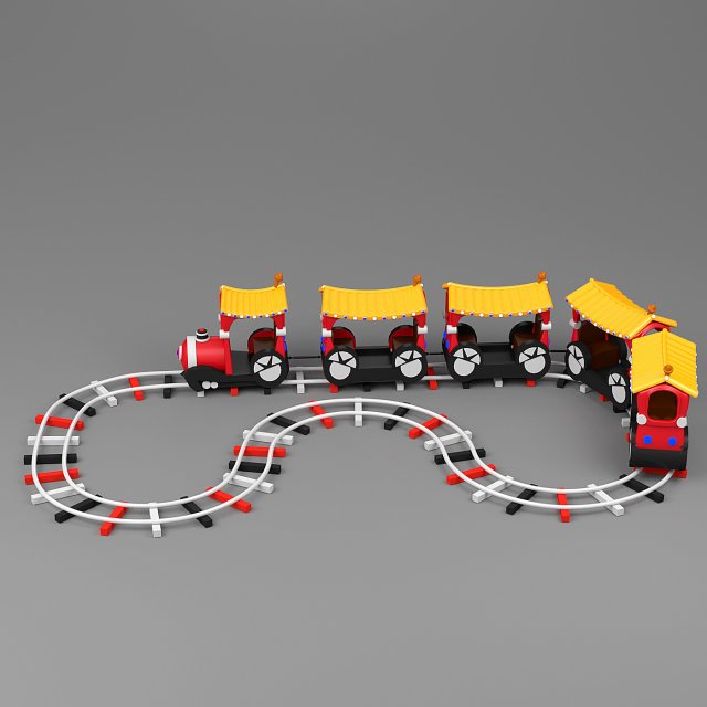 cartoon excursion train 3Dモデル .c4d .max .obj .3ds .fbx .stl .blend 