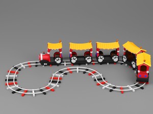 cartoon excursion train 3D Model
