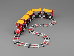cartoon excursion train 3D Model