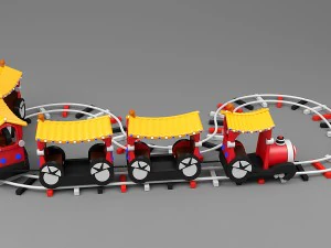 cartoon excursion train 3D Model