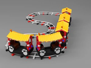 cartoon excursion train 3D Model