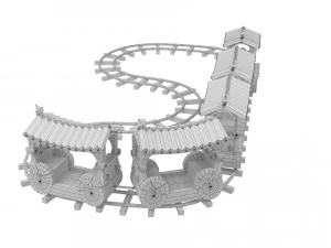 cartoon excursion train 3D Model
