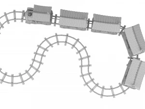 cartoon excursion train 3D Model