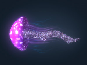 fantasy jellyfish rigged animated Modelo 3D