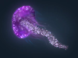 fantasy jellyfish rigged animated 3D Model