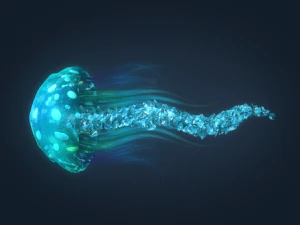 fantasy jellyfish rigged animated 3D Model