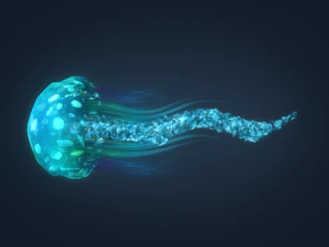 fantasy jellyfish rigged animated 3D Model