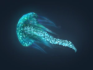 fantasy jellyfish rigged animated 3D Model