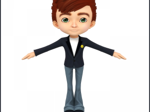 cartoon boy rigged 3D Model