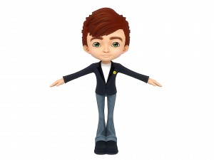 cartoon boy rigged 3Dモデル