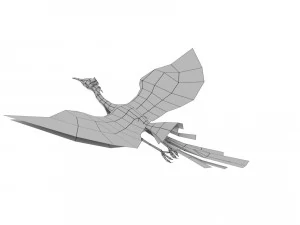 egret rigged animated 3D Model