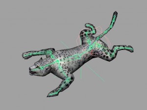 snow leopard rigged animated Model 3D