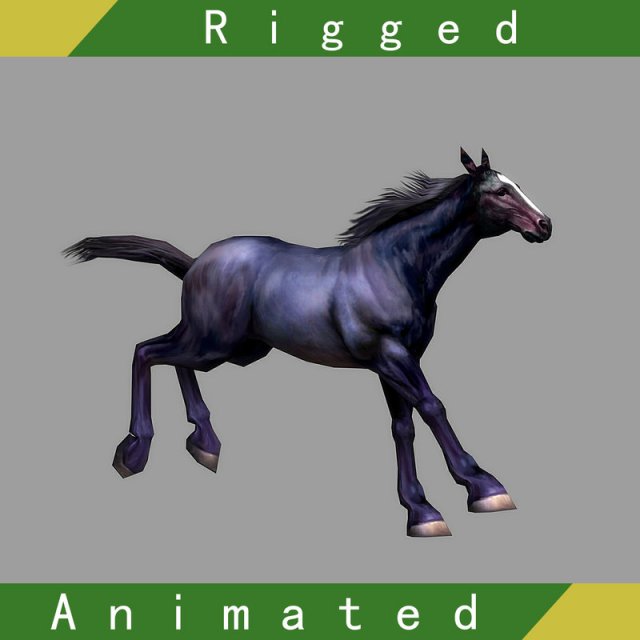 horse rigged animated 01 3D-Modell .c4d .max .obj .3ds .fbx .stl .blend 