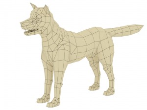 akita dog rigged 3D 모델