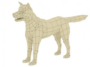 akita dog rigged 3D Model