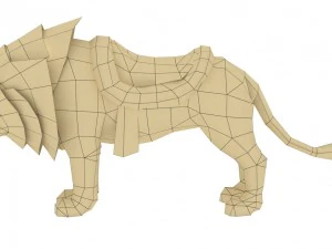 lion rigged animated 3D Model