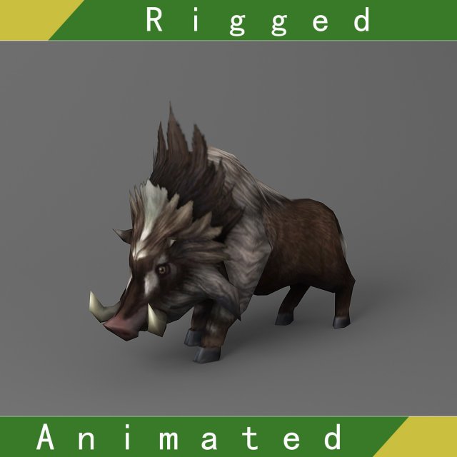 wild boar rigged animated Modèle 3D .c4d .max .obj .3ds .fbx .stl .blend 