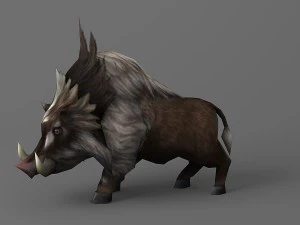 wild boar rigged animated 3D Model