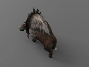 wild boar rigged animated 3D Model