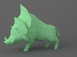 wild boar rigged animated 3D Model