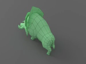 wild boar rigged animated 3D Model