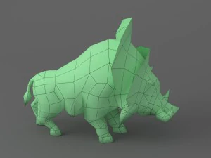 wild boar rigged animated 3D Model