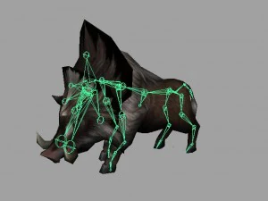 wild boar rigged animated 3D Model