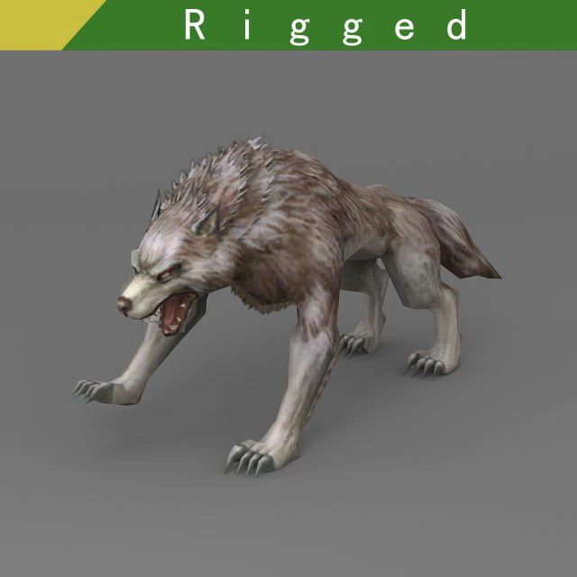 wolf rigged 3D Model .c4d .max .obj .3ds .fbx .stl .blend 