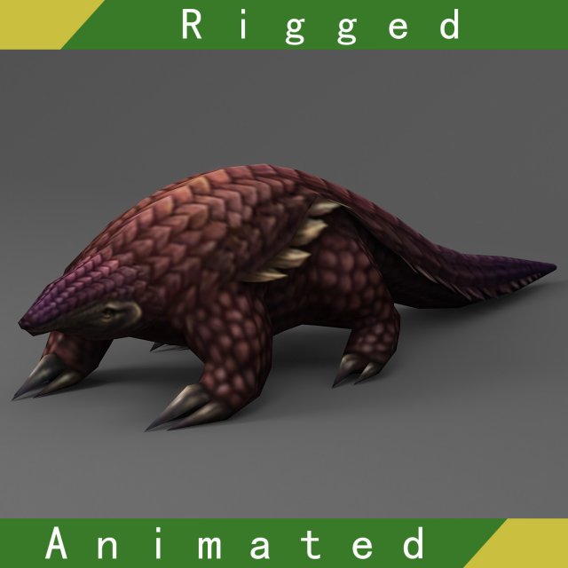 pangolin rigged animated 01 3D Model .c4d .max .obj .3ds .fbx .stl .blend 