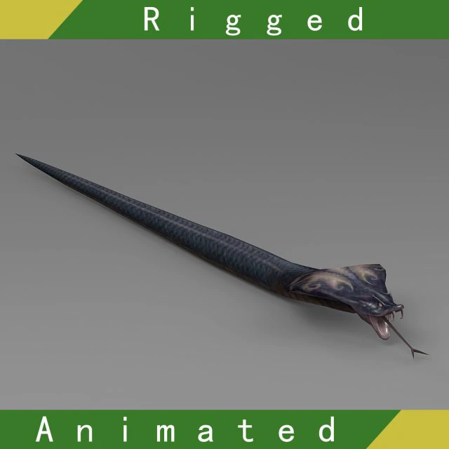 snake rigged animated 01 3D Model .c4d .max .obj .3ds .fbx .stl .blend 