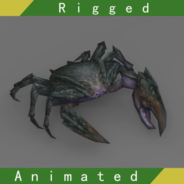 crab rigged 3D Model .c4d .max .obj .3ds .fbx .stl .blend 