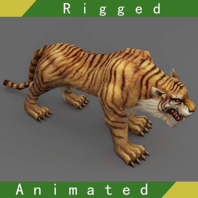 tiger rigged animated Modello 3D .c4d .max .obj .3ds .fbx .stl .blend 