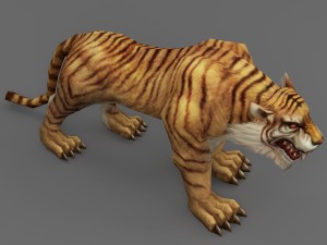 tiger rigged animated 3D Model