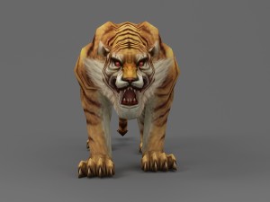 tiger rigged animated Modello 3D