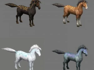 馬の装備アニメーション 03 3Dモデル