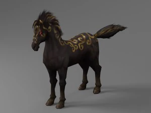 horse rigged animated 03 3D Model